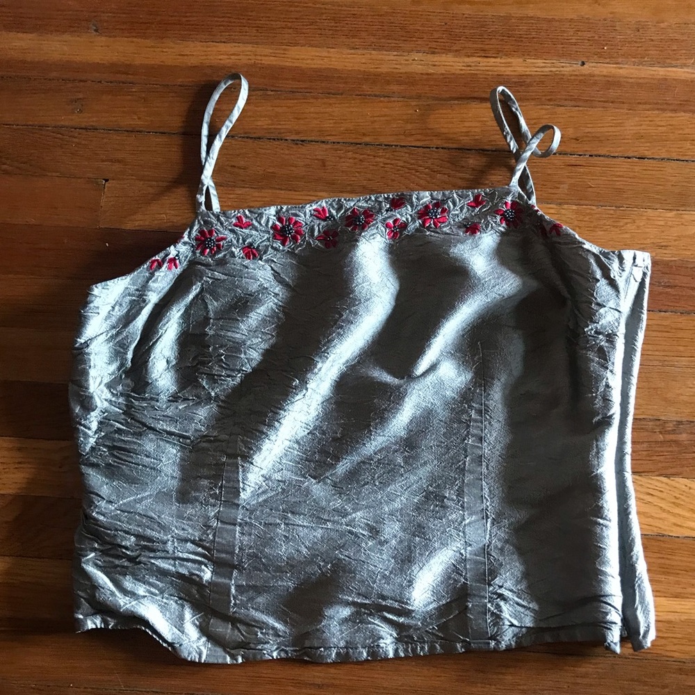 Gray cropped top